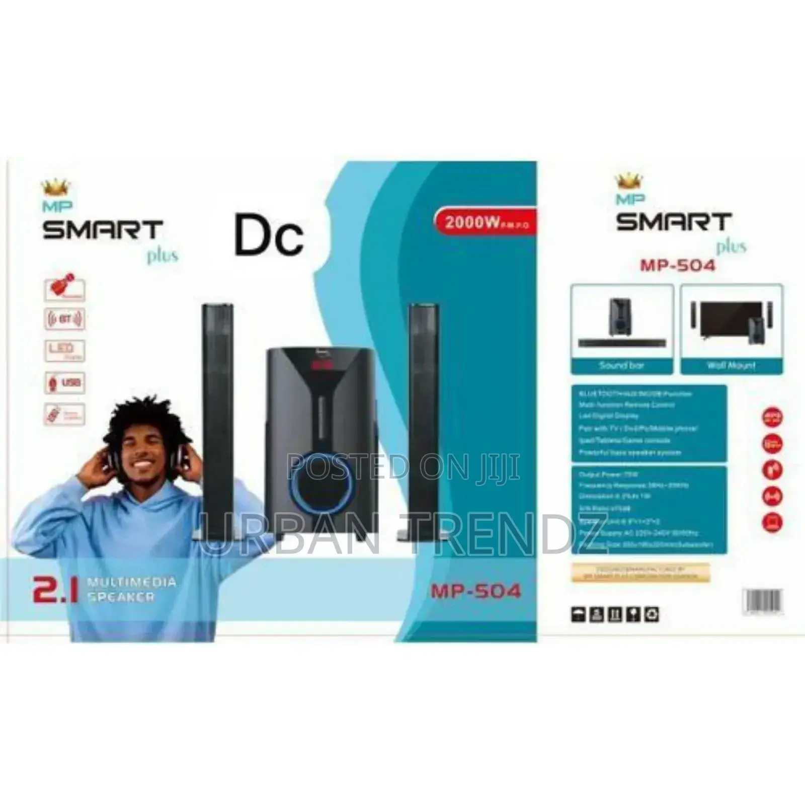 2.1 Speaker With Bluetooth Remote Control Extra Bass