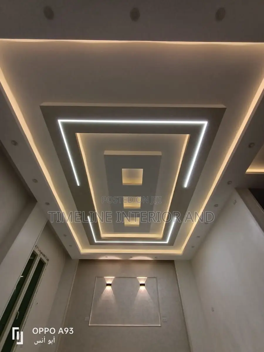 Gypsum Ceilings Designed With Profiles Light