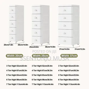 Slim Bathroom Storage - 3 Tier White Tall Vanity Unit -