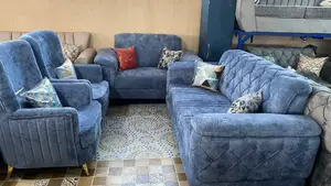 Brand New Chesterfield Sofa in Sky Blue Readily Available.