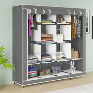 Metallic Frame Canvas 4 Collum Wardrobe