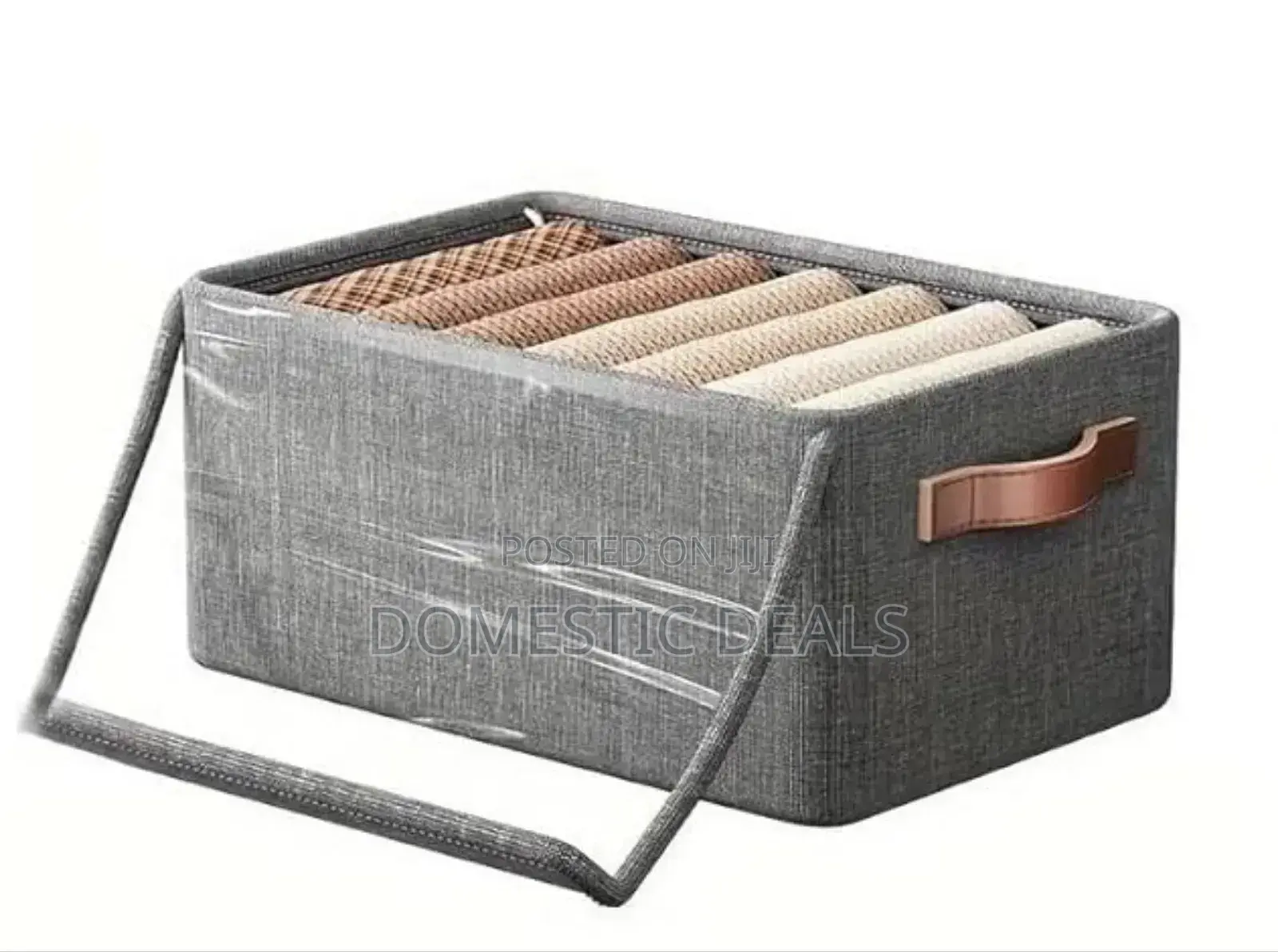 Foldable Storage Box With Transparent Lid Cover