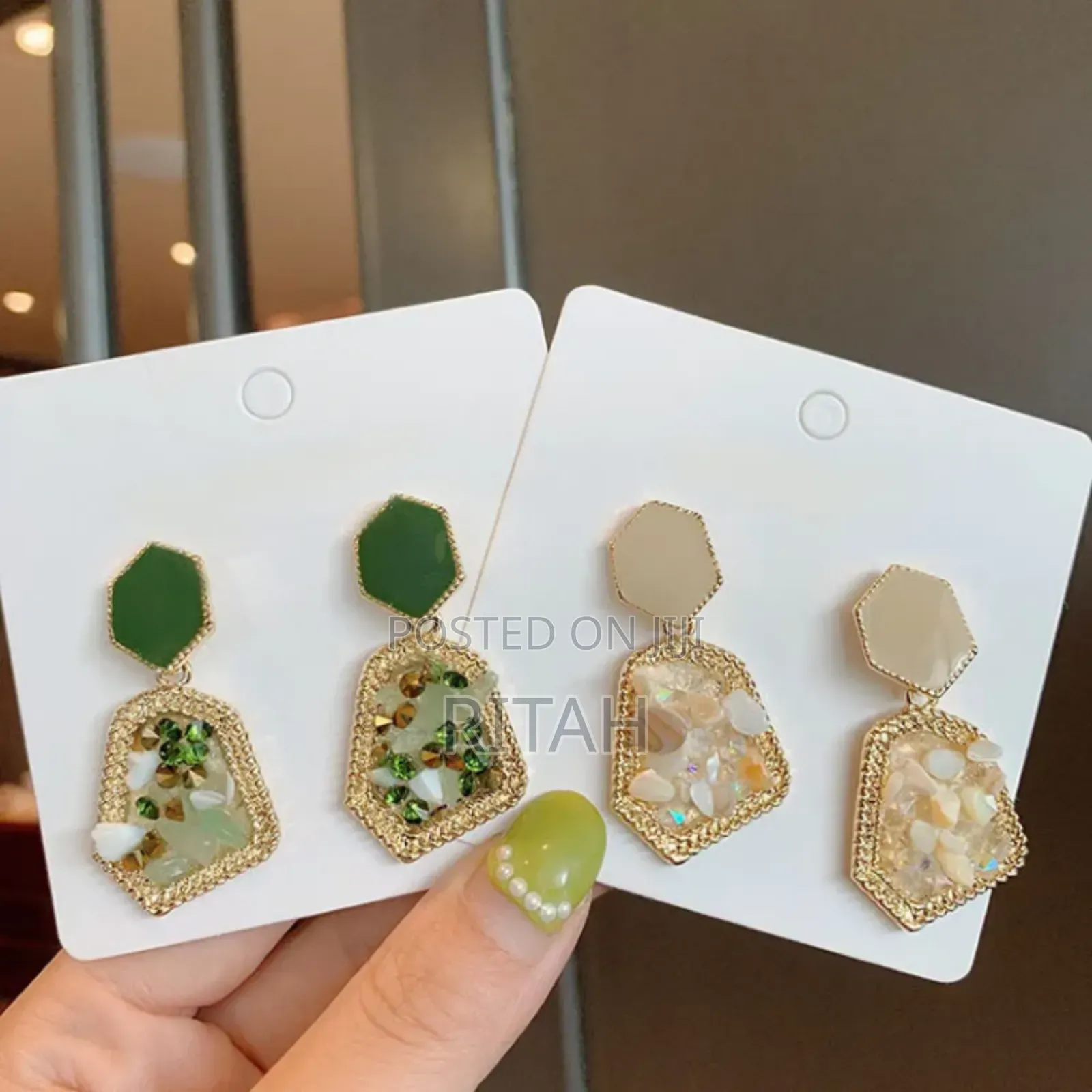 Enamel Irregular Ear Stud Earrings