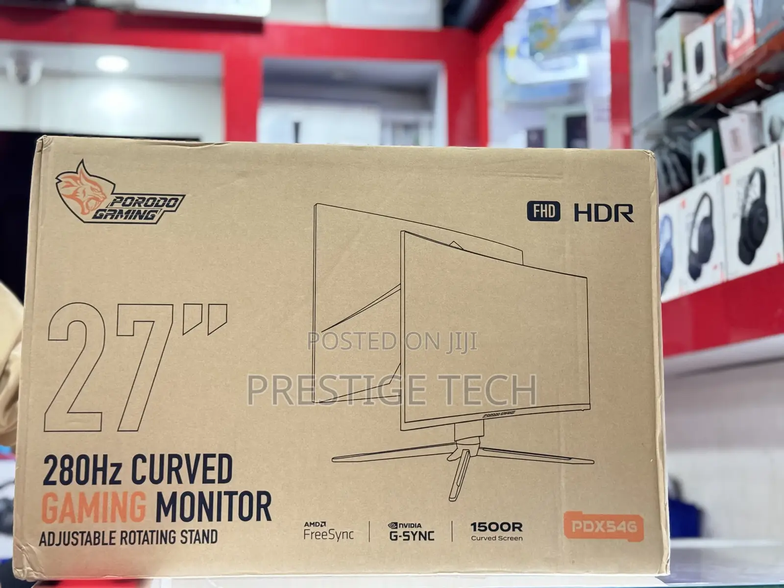 Porodo 27 Inch Hdr Curved Gaming Monitor 280hz With Rgb