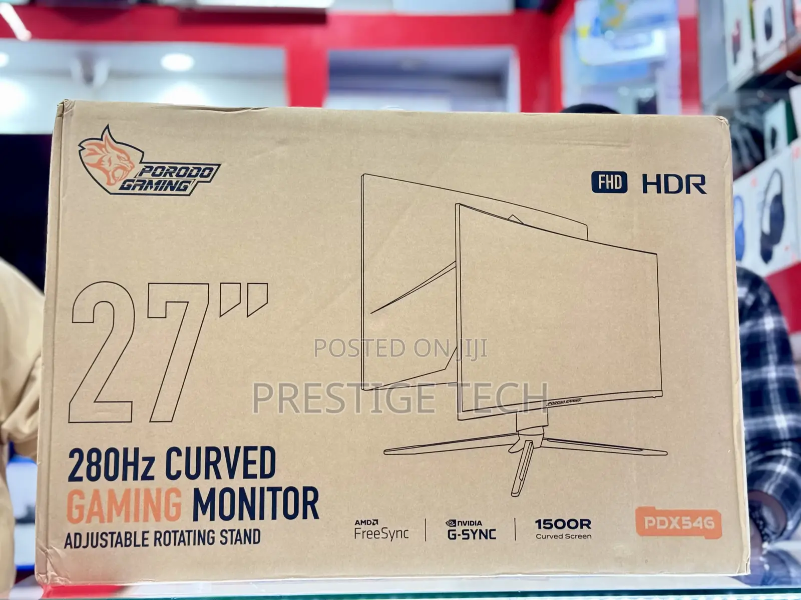 Porodo 27 Inch Hdr Curved Gaming Monitor 280hz With Rgb
