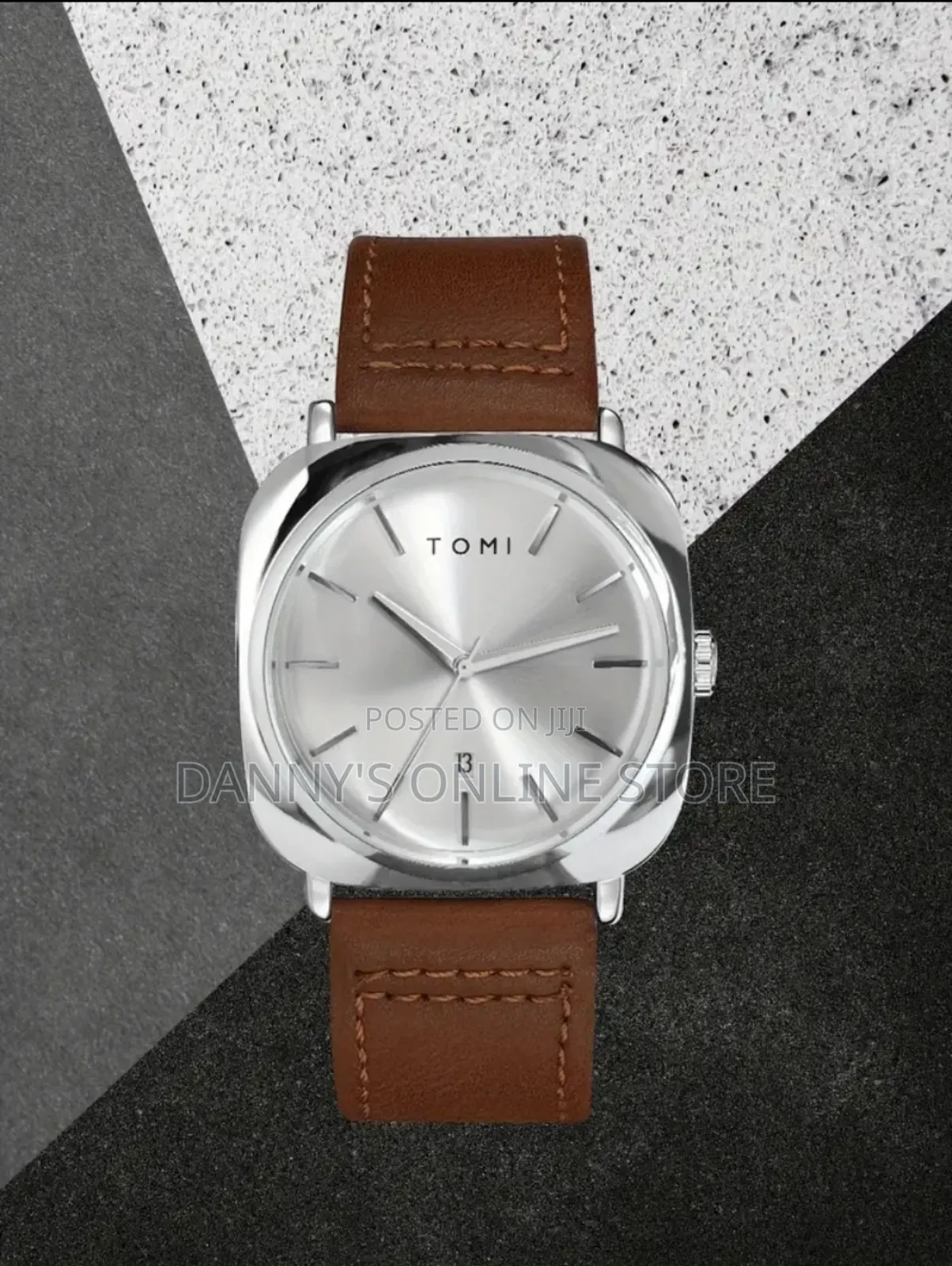 A Men's Square Large Plate Calendar Simple Belt