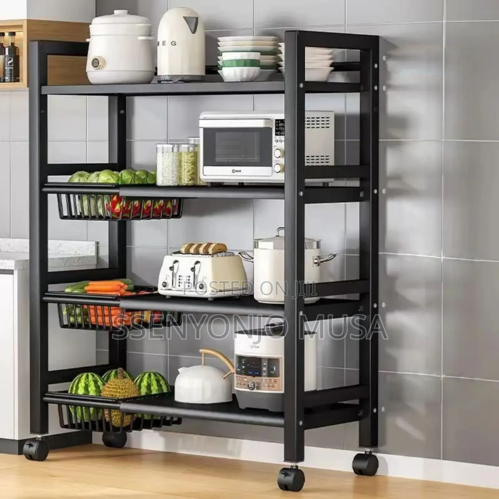 4-tier Kitchen Storage Rack - Microwave Oven Rack With Wire-