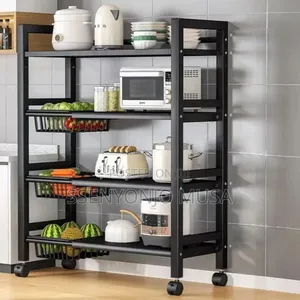 4-tier Kitchen Storage Rack - Microwave Oven Rack With Wire-