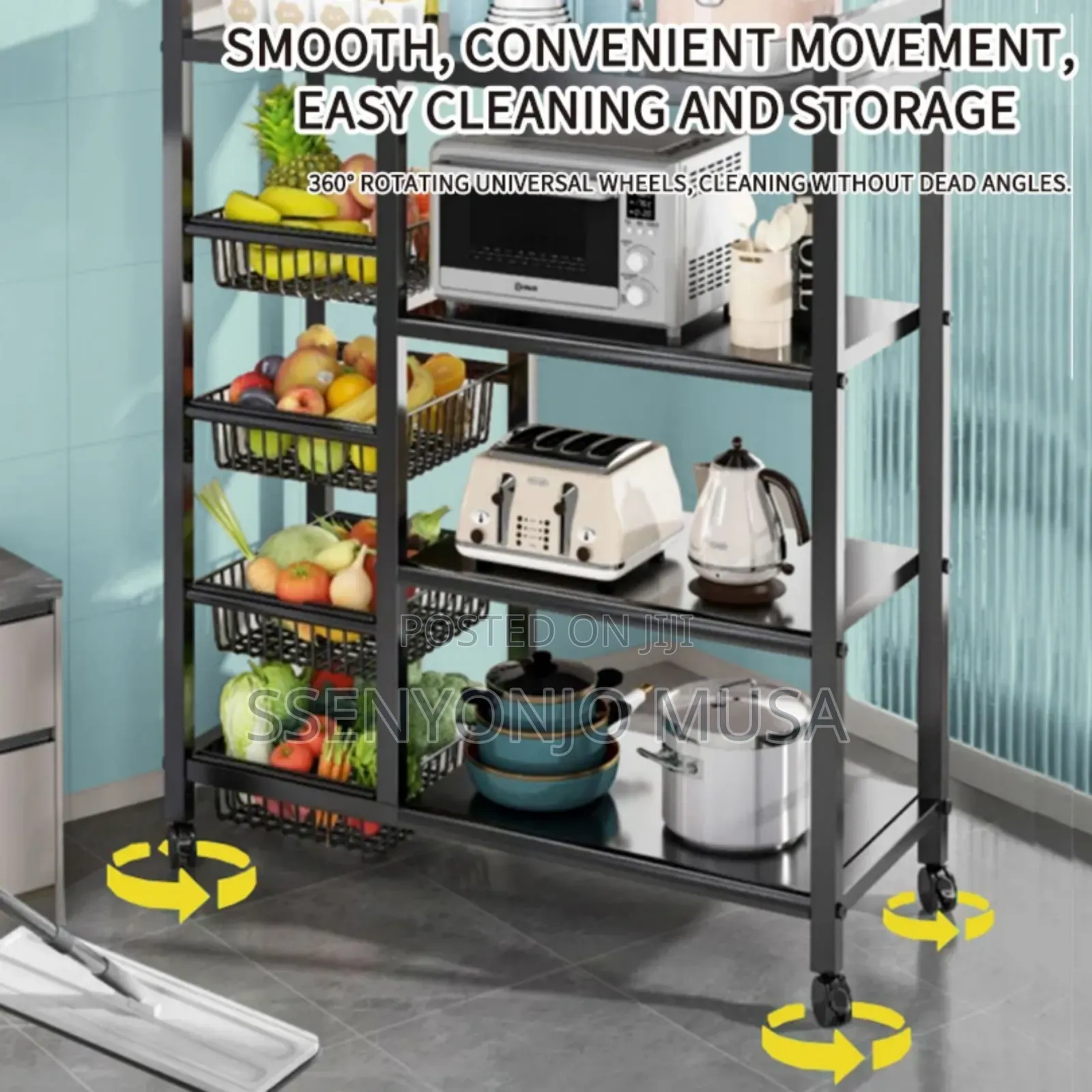 4-tier Kitchen Storage Rack - Microwave Oven Rack With Wire-
