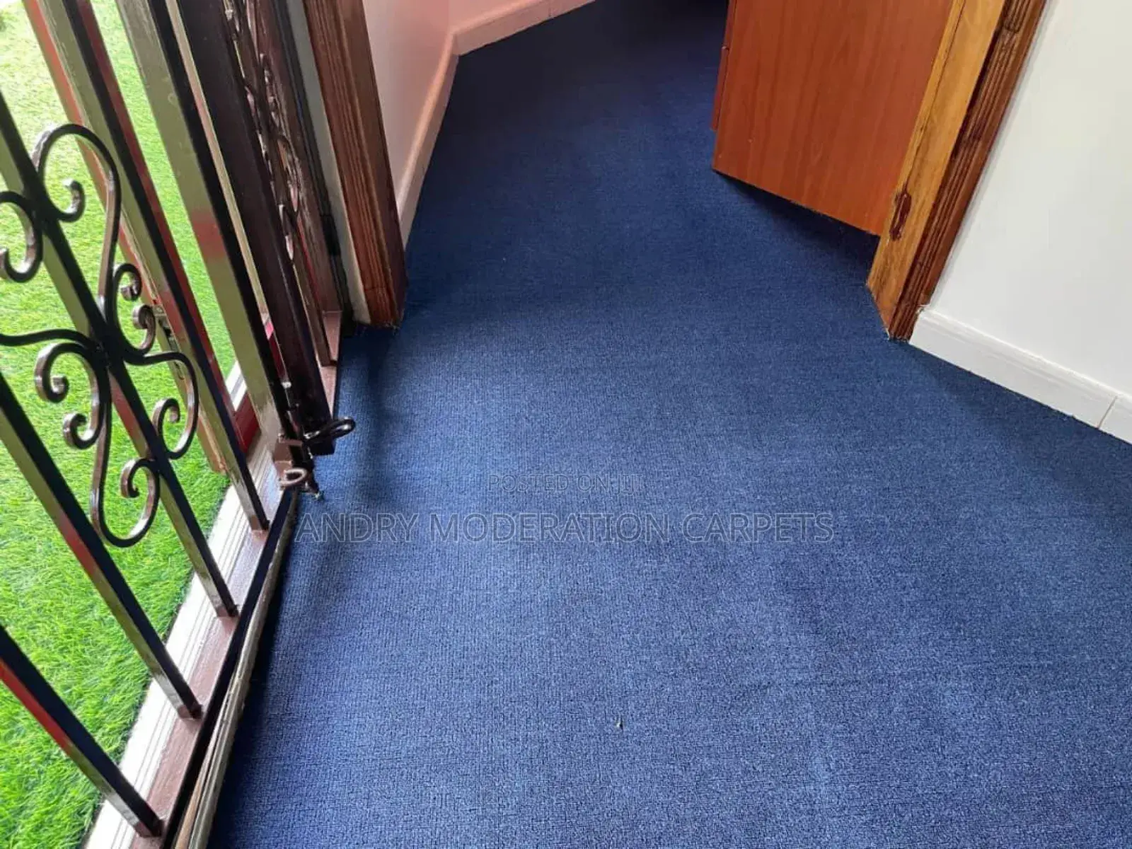 Dark Blue Wall to Wall Woolen Carpets
