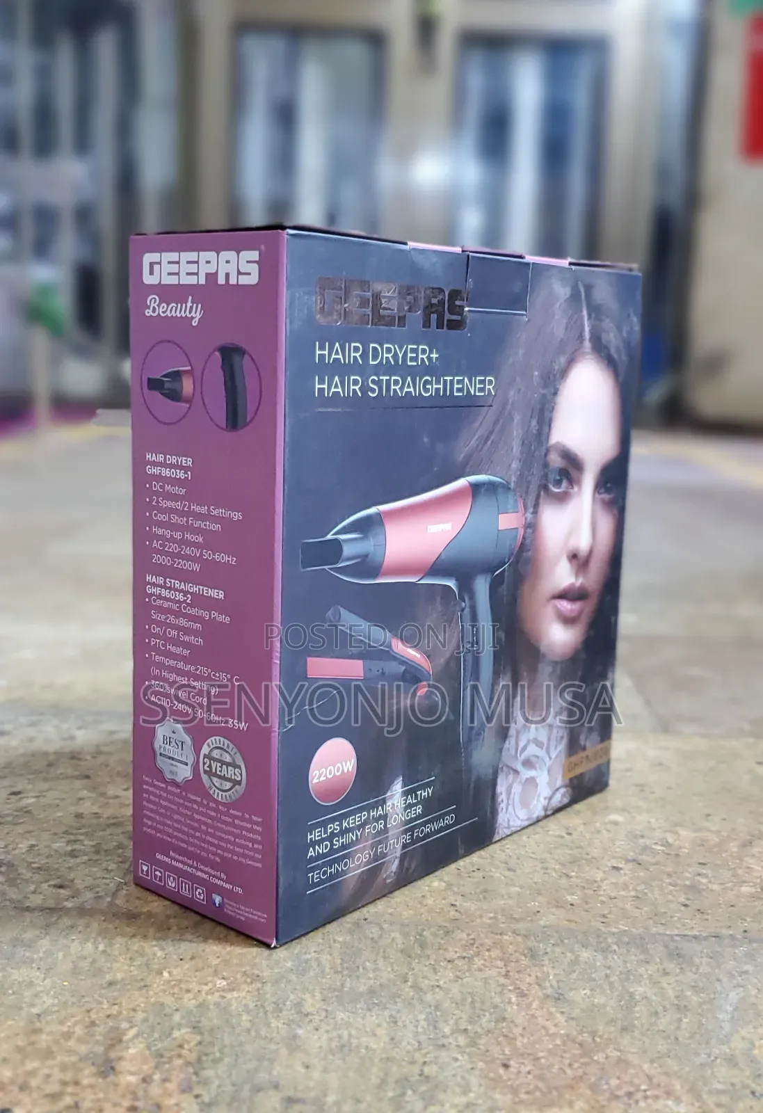 Geepas Beauty Hair Dryer And Straightener Set - Ghf86036
