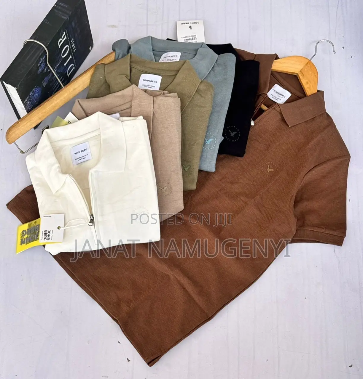 Pure Cotton Colar Tshirts With Zipper