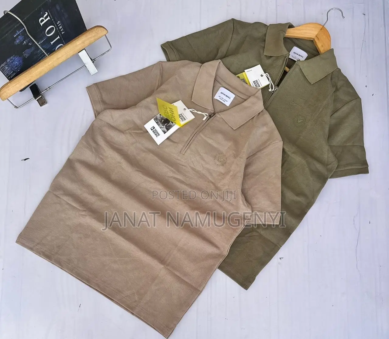 Pure Cotton Colar Tshirts With Zipper