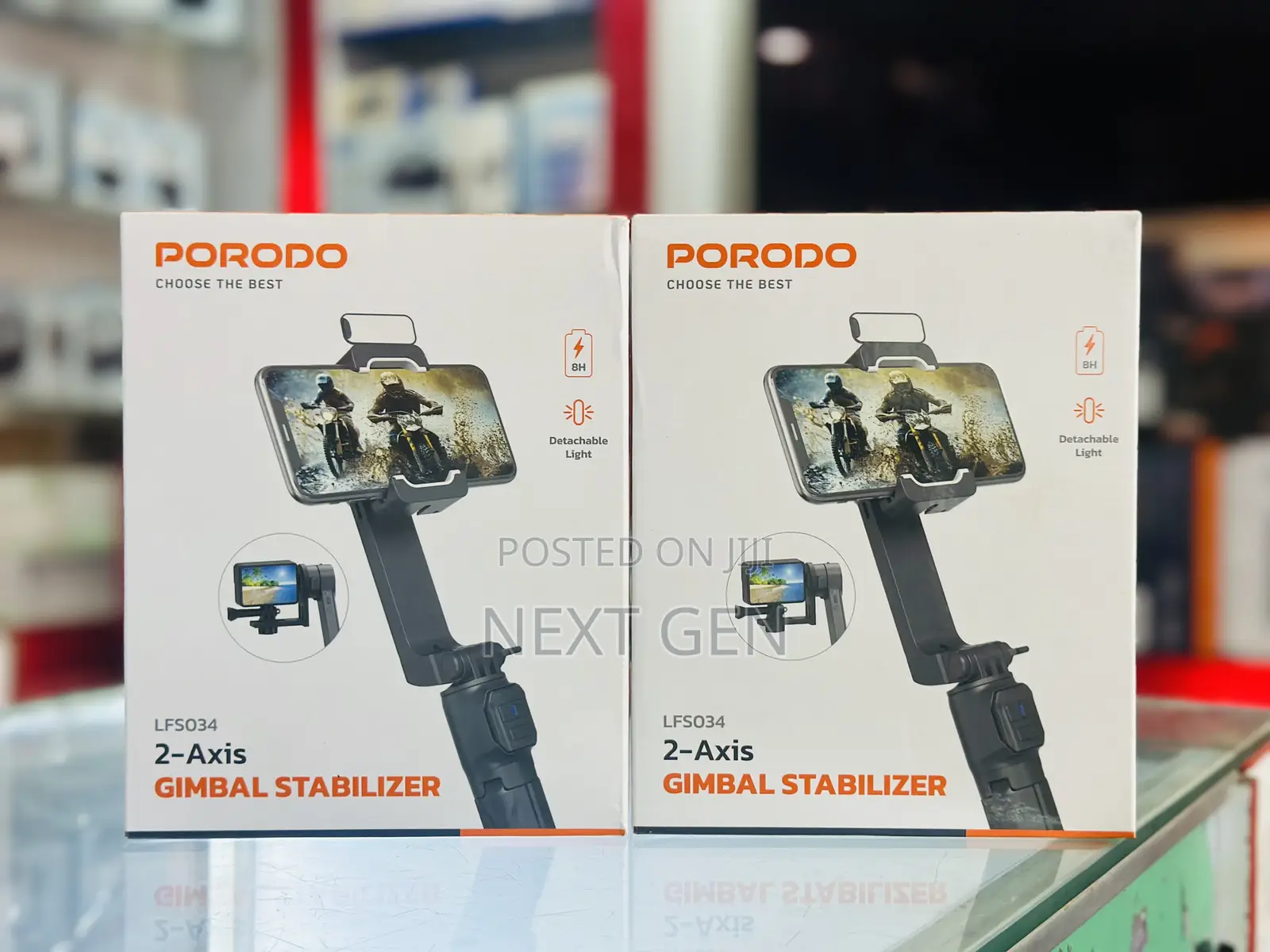 Porodo 2-Axis Gimbal Stablizer - Black