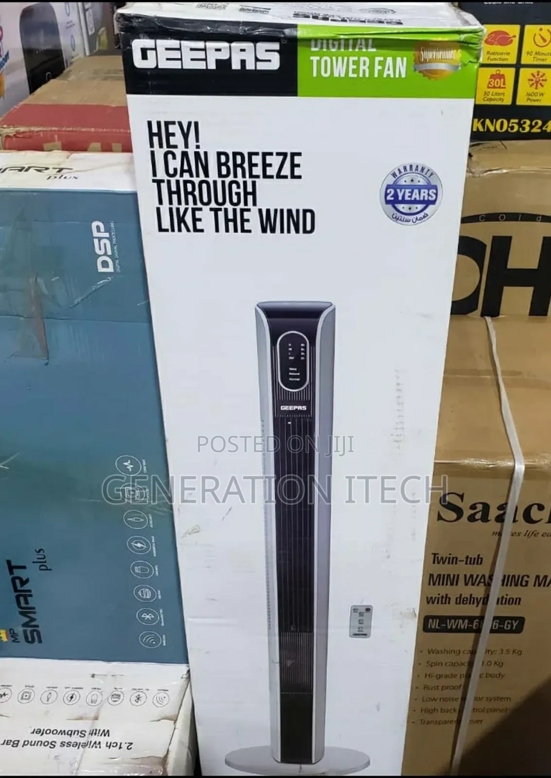 Digital Tower Fan With Remote Control- Geepas