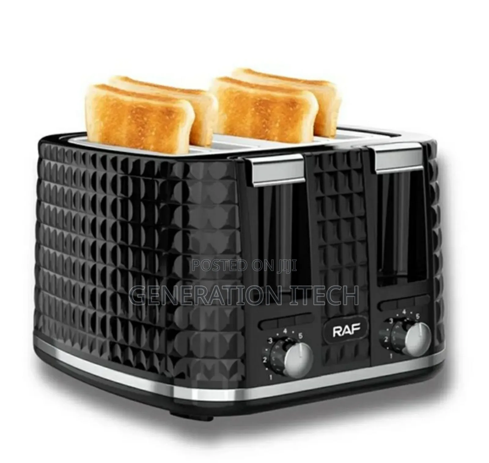 4 Slices Electric Bread Toaster -Black