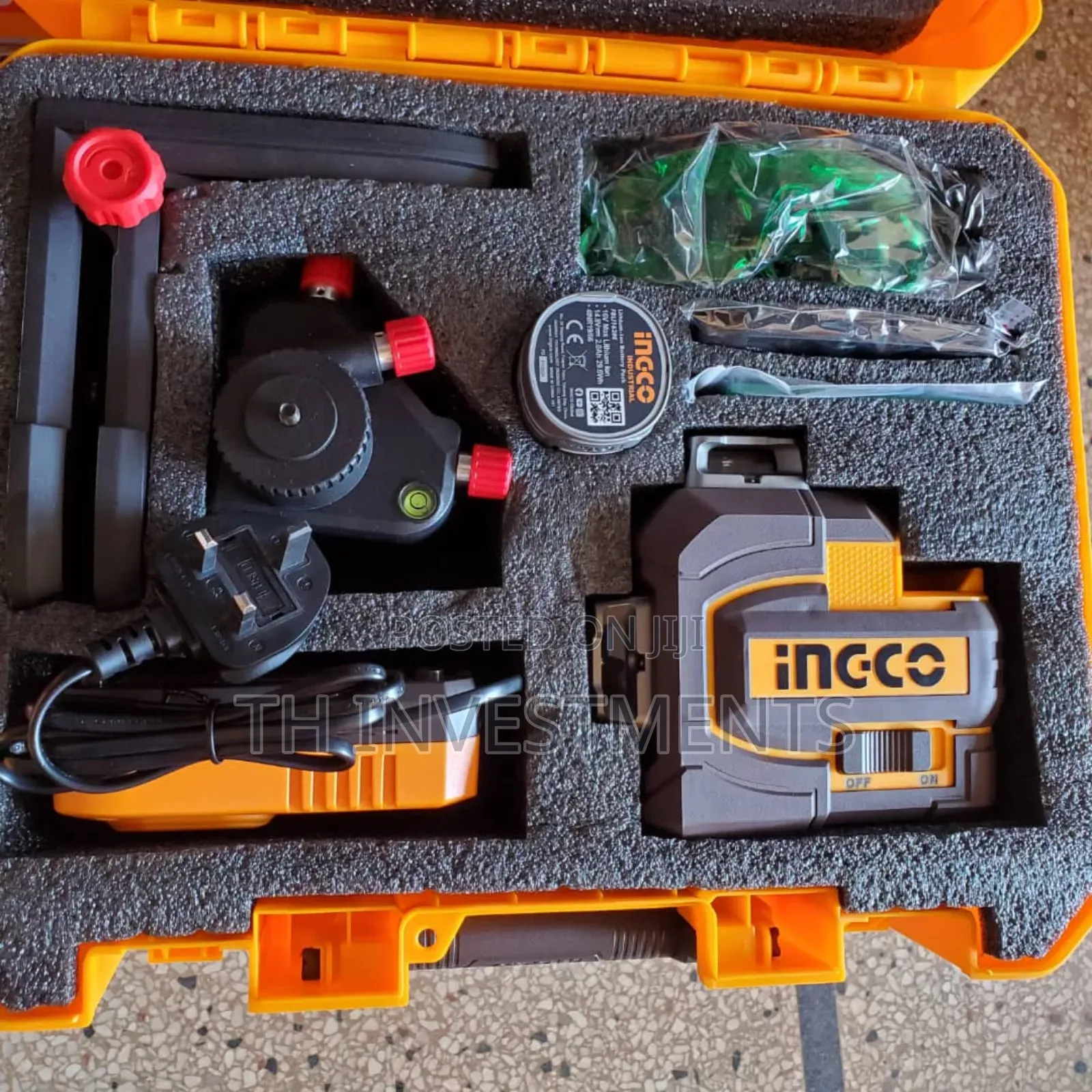 Ingco Cordless 3d Laser Level 16v With Battery and Charger