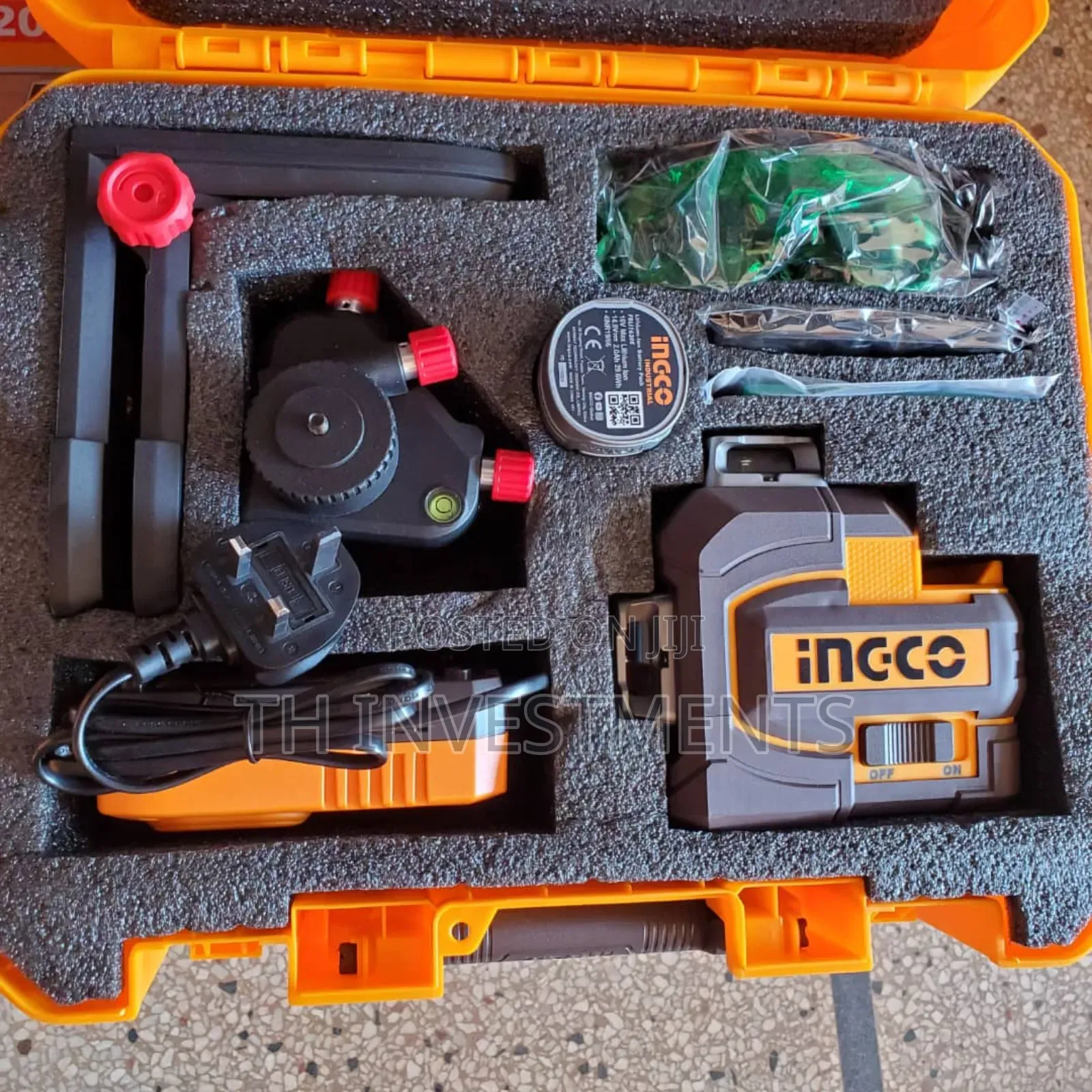 Ingco Cordless 3d Laser Level 16v With Battery and Charger