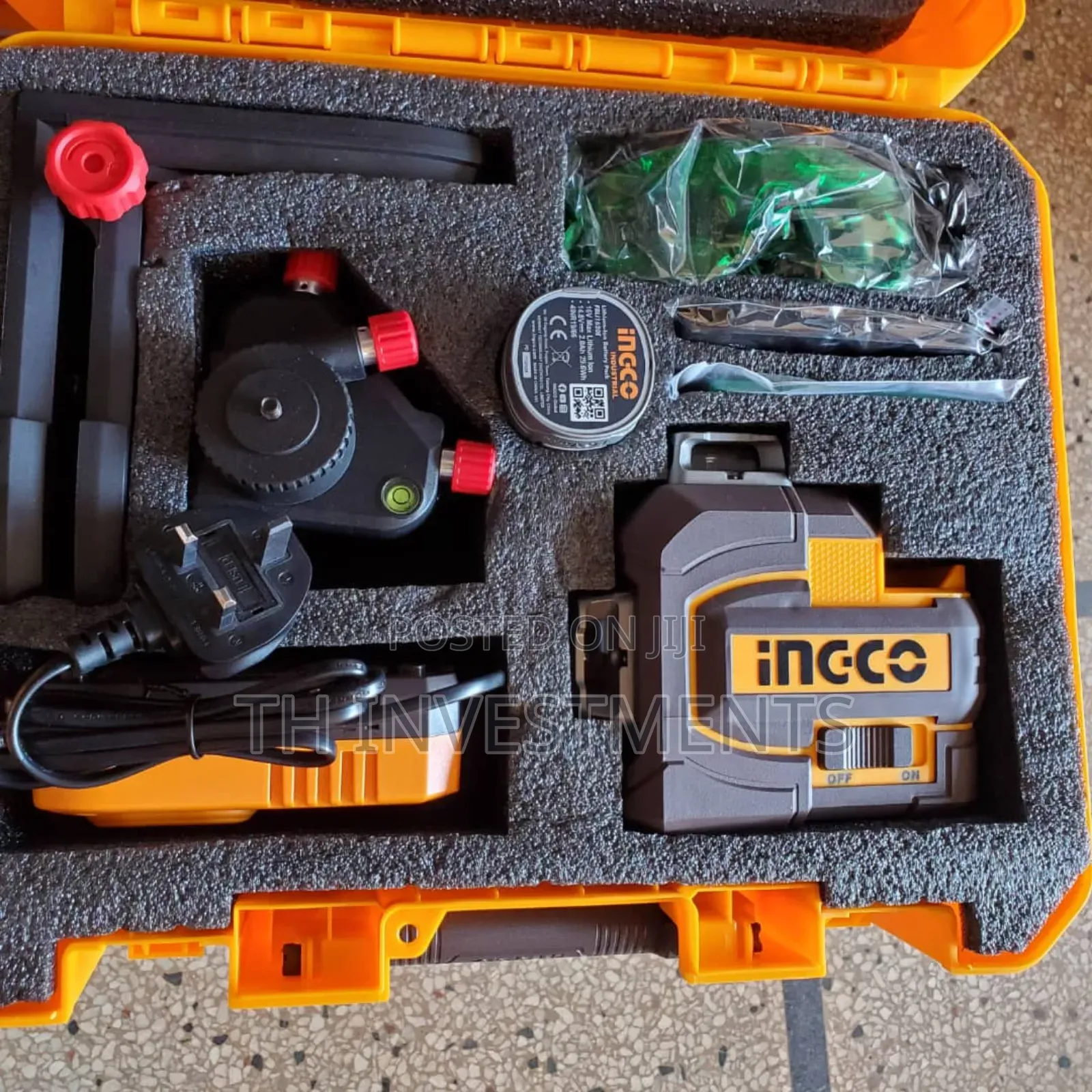 Ingco Cordless 3d Laser Level 16v With Battery and Charger
