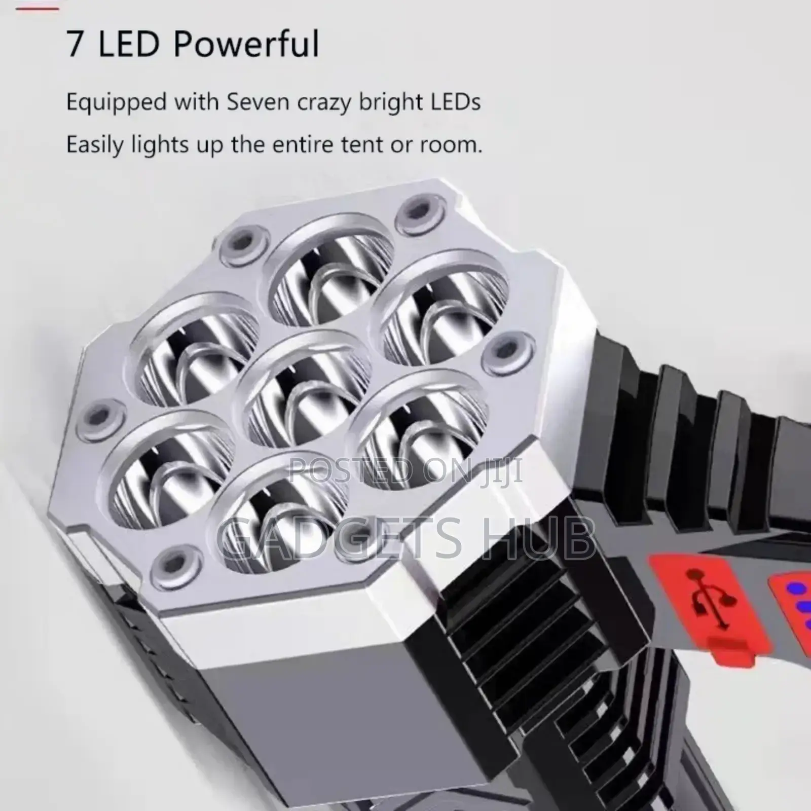 7 LED Rechargeable Powerful Flashlight Torch