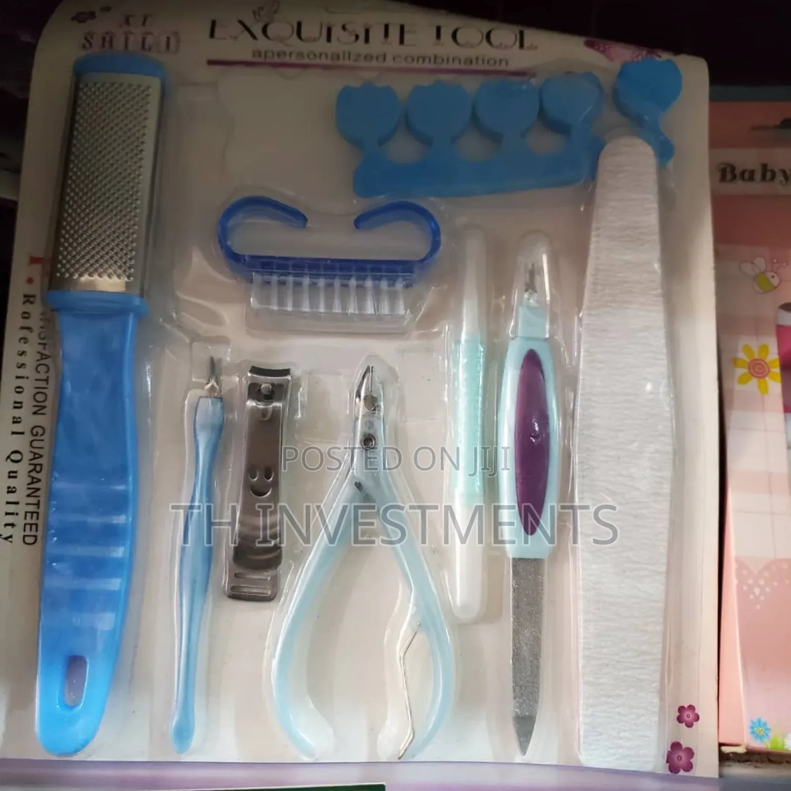 12 Pieces Manicure Pedicure Tools Nail Care for Women-Blue