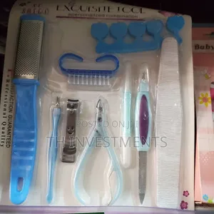 12 Pieces Manicure Pedicure Tools Nail Care for Women-Blue