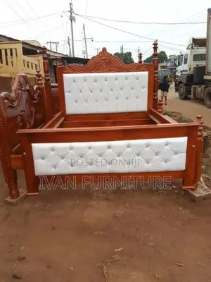 Frat Leather Bed 5x6 Brown in Color