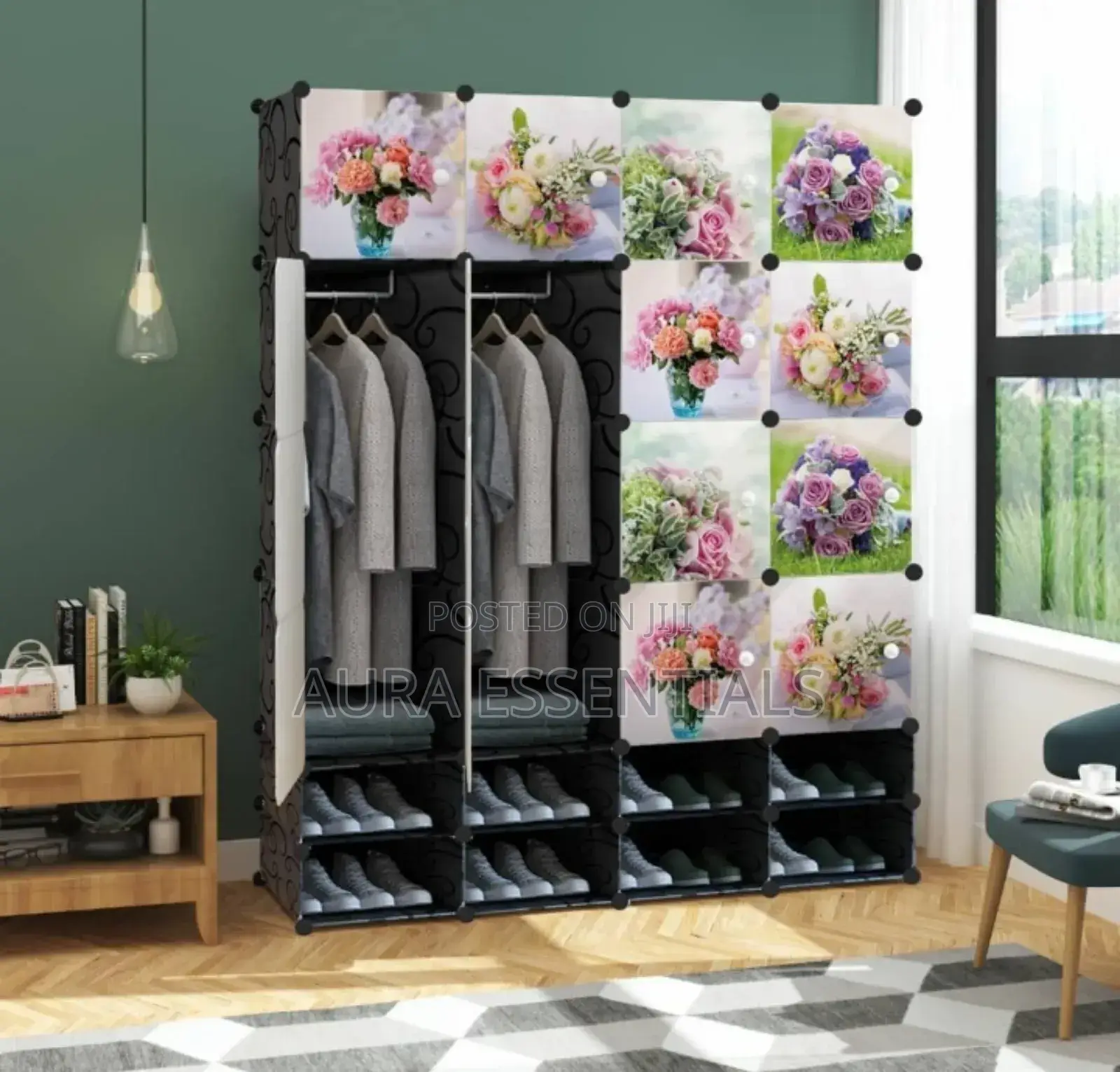 4 Door Portable Plastic Wardrobe