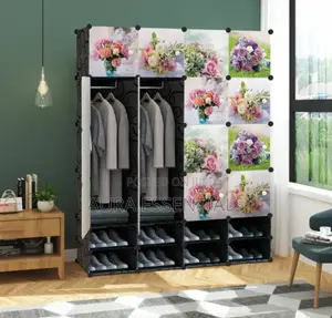4 Door Portable Plastic Wardrobe