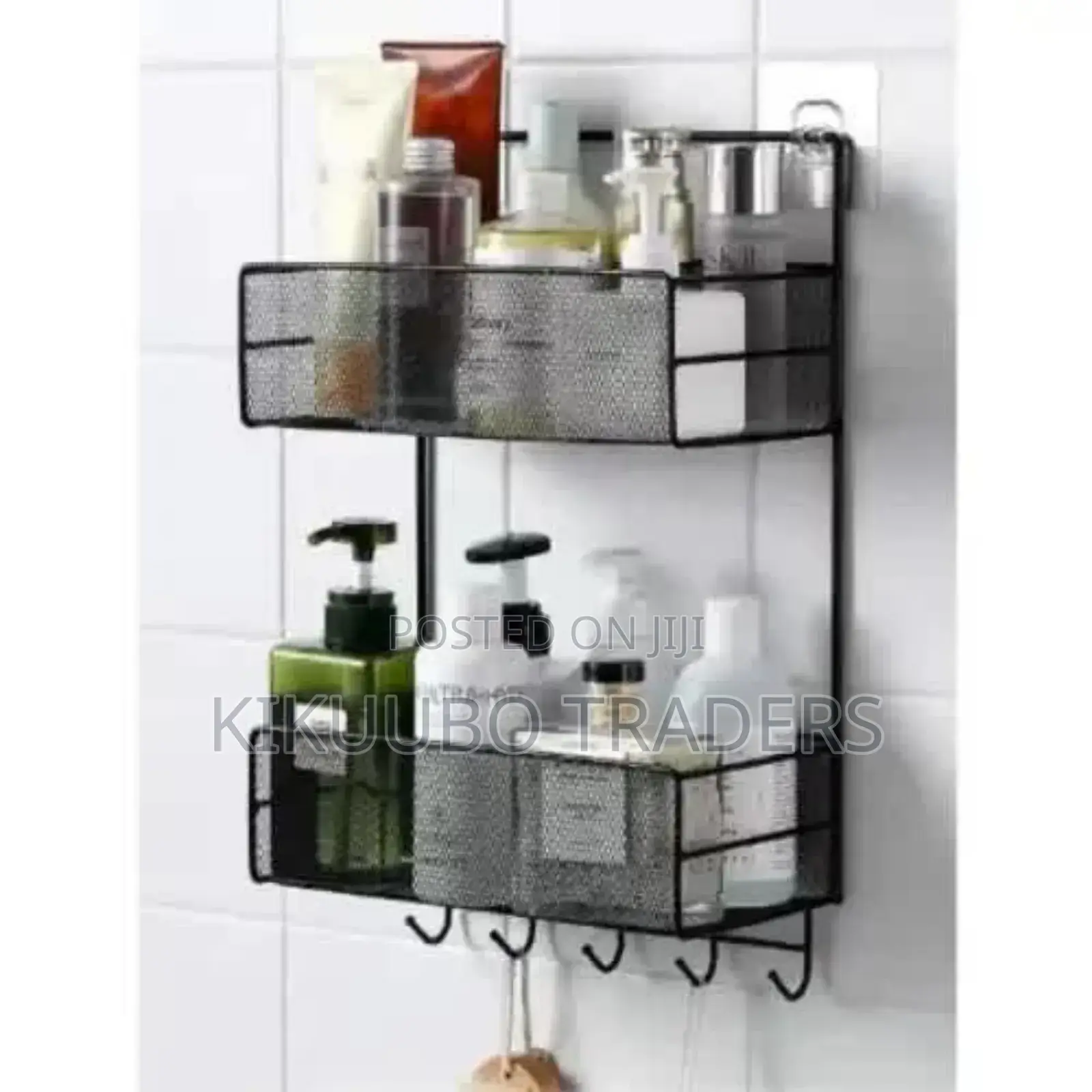 2in1 Wall Mounted Metal Mesh Bathroom Rack