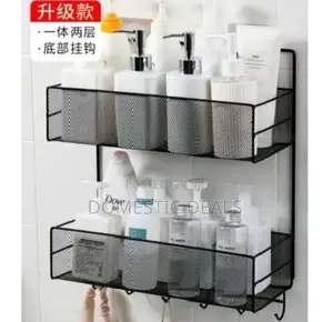 Double Layer Metal Mesh Mounted Bathroom Orgaizer