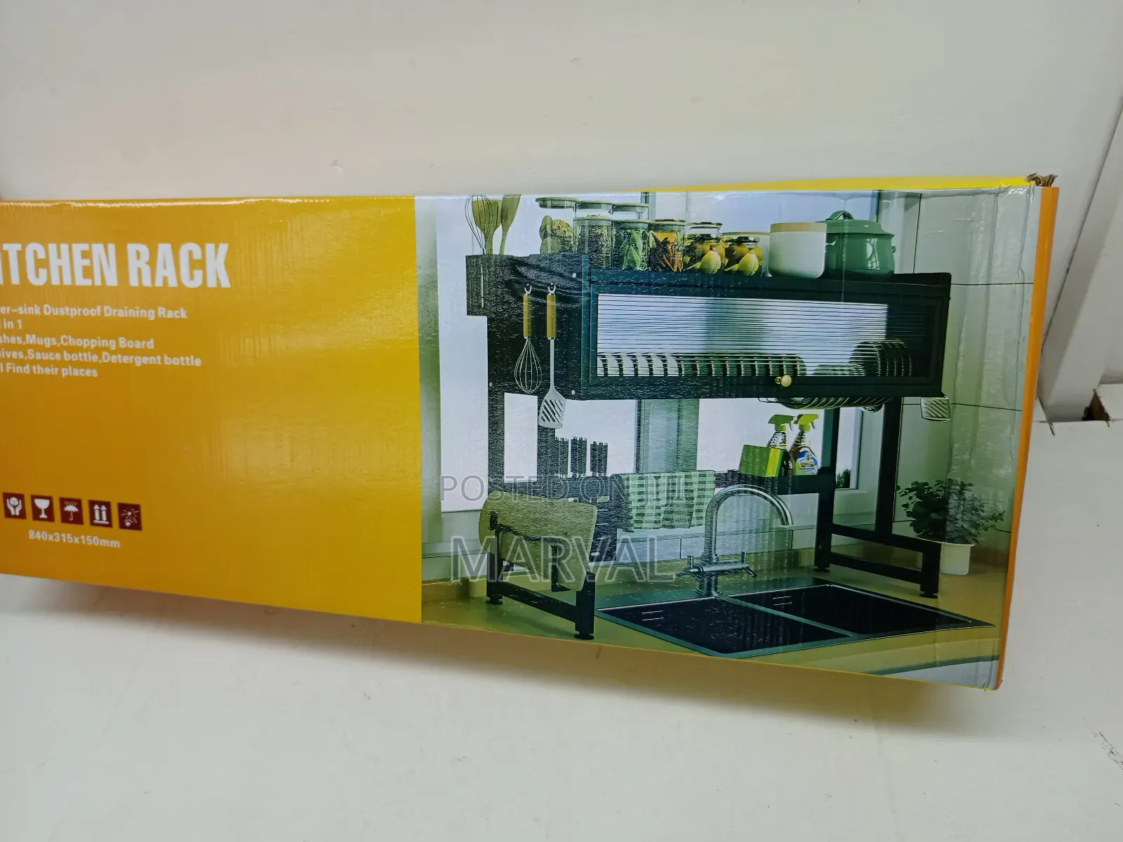Over the Sink Dish Drying Rack With Cover