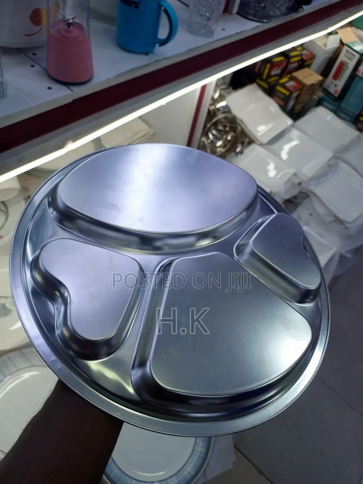 32cm Round Stainless Steel Partition Tray