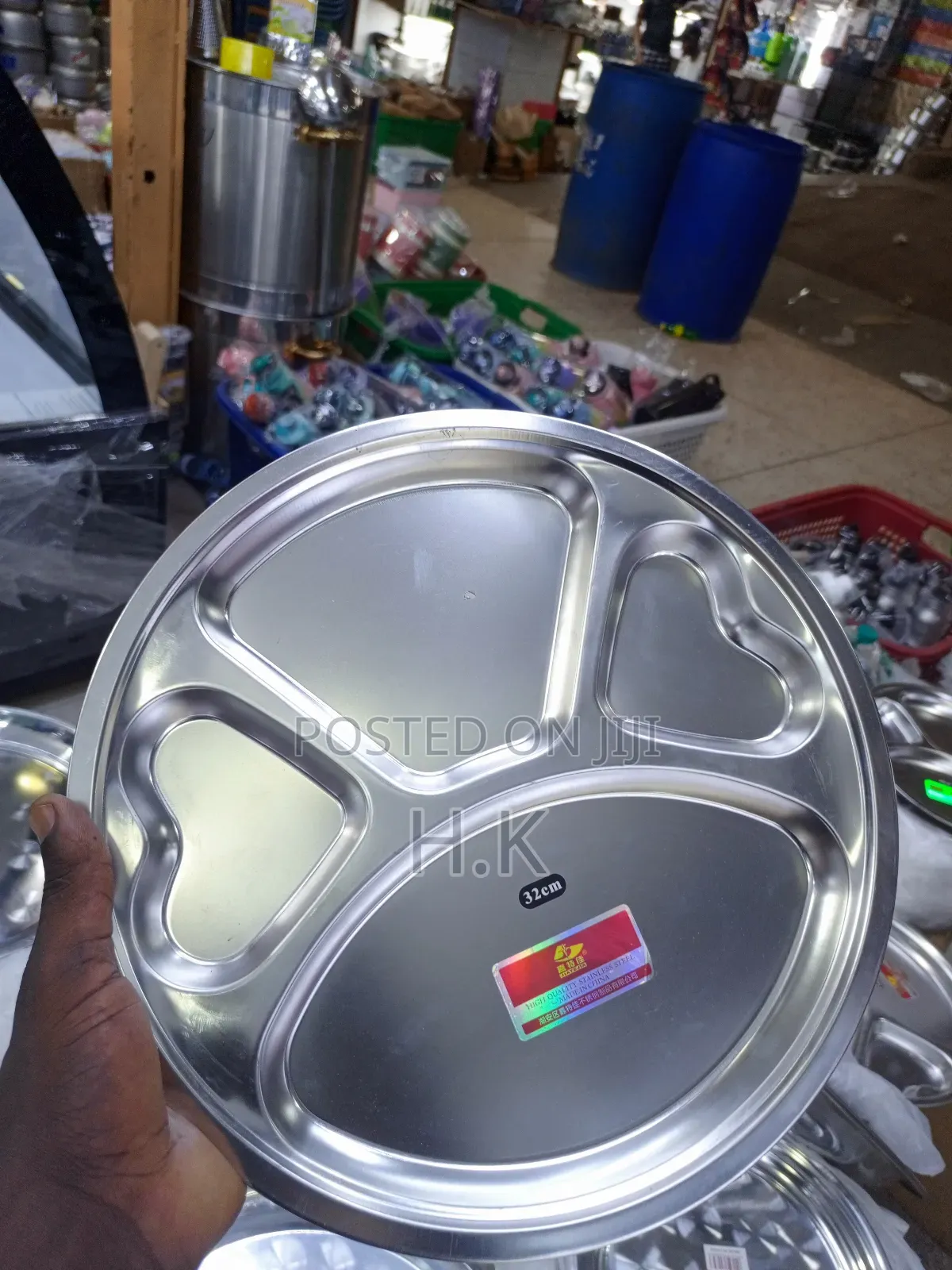 32cm Round Stainless Steel Partition Tray
