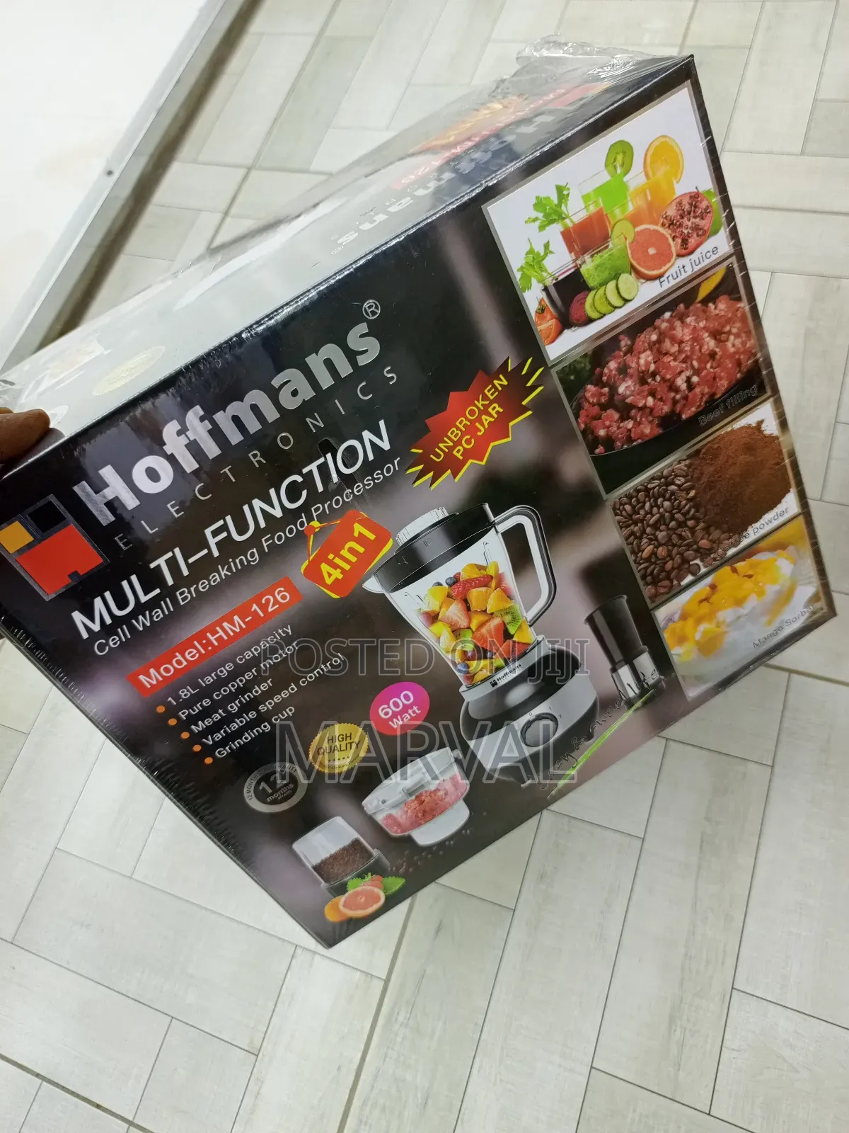 Hoffmans 4 in 1 Blender With Grinder Juicer Food Processor