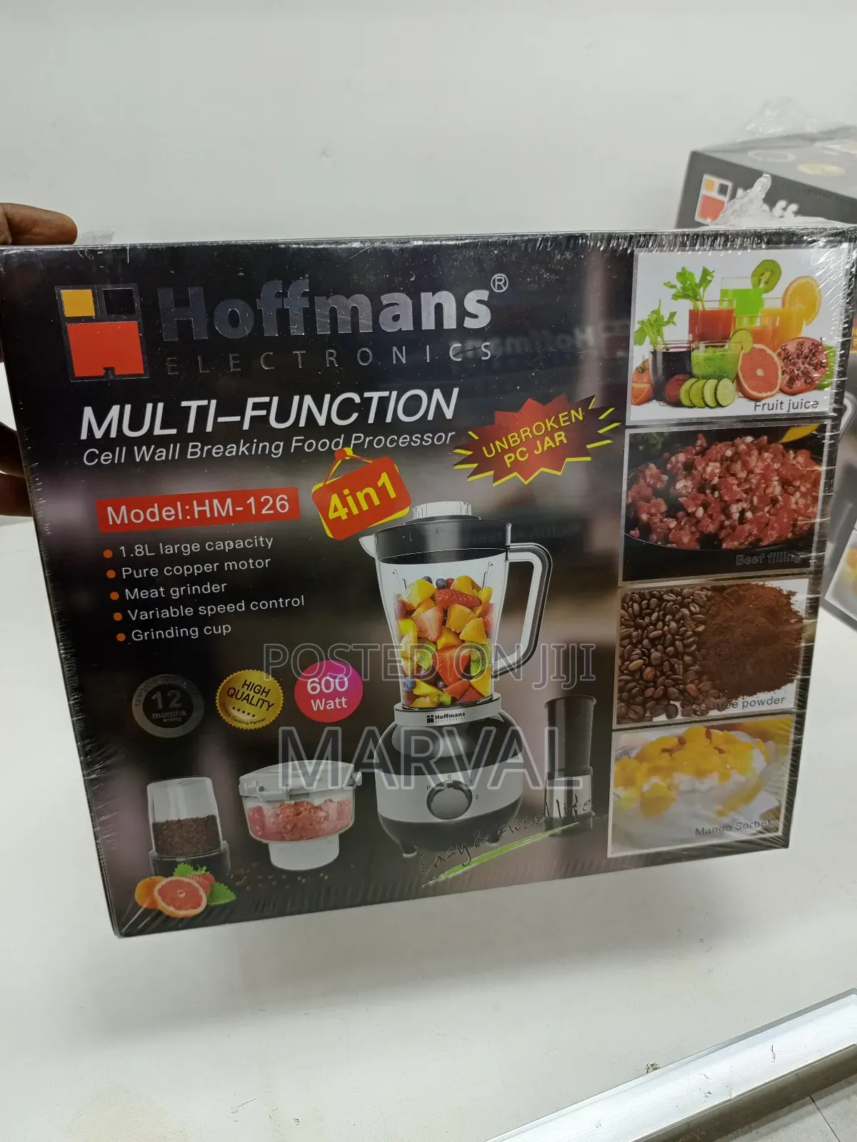Hoffmans 4 in 1 Blender With Grinder Juicer Food Processor