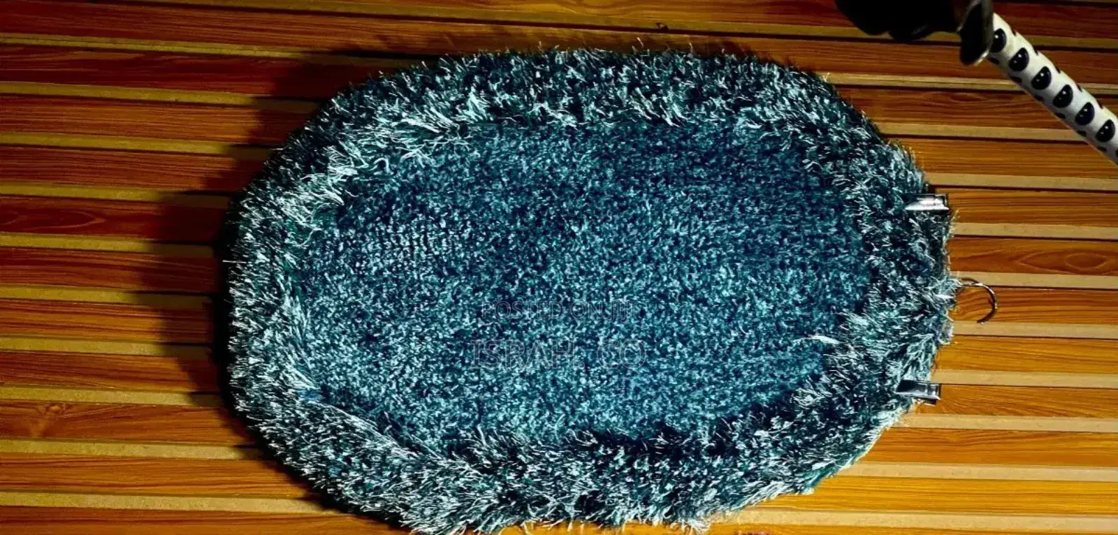 Soft Fluffy Door Mat Blue