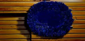 Blue Oval Shaped Rug Mat