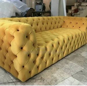 3seater Chesterfield in Yellow Call Us On