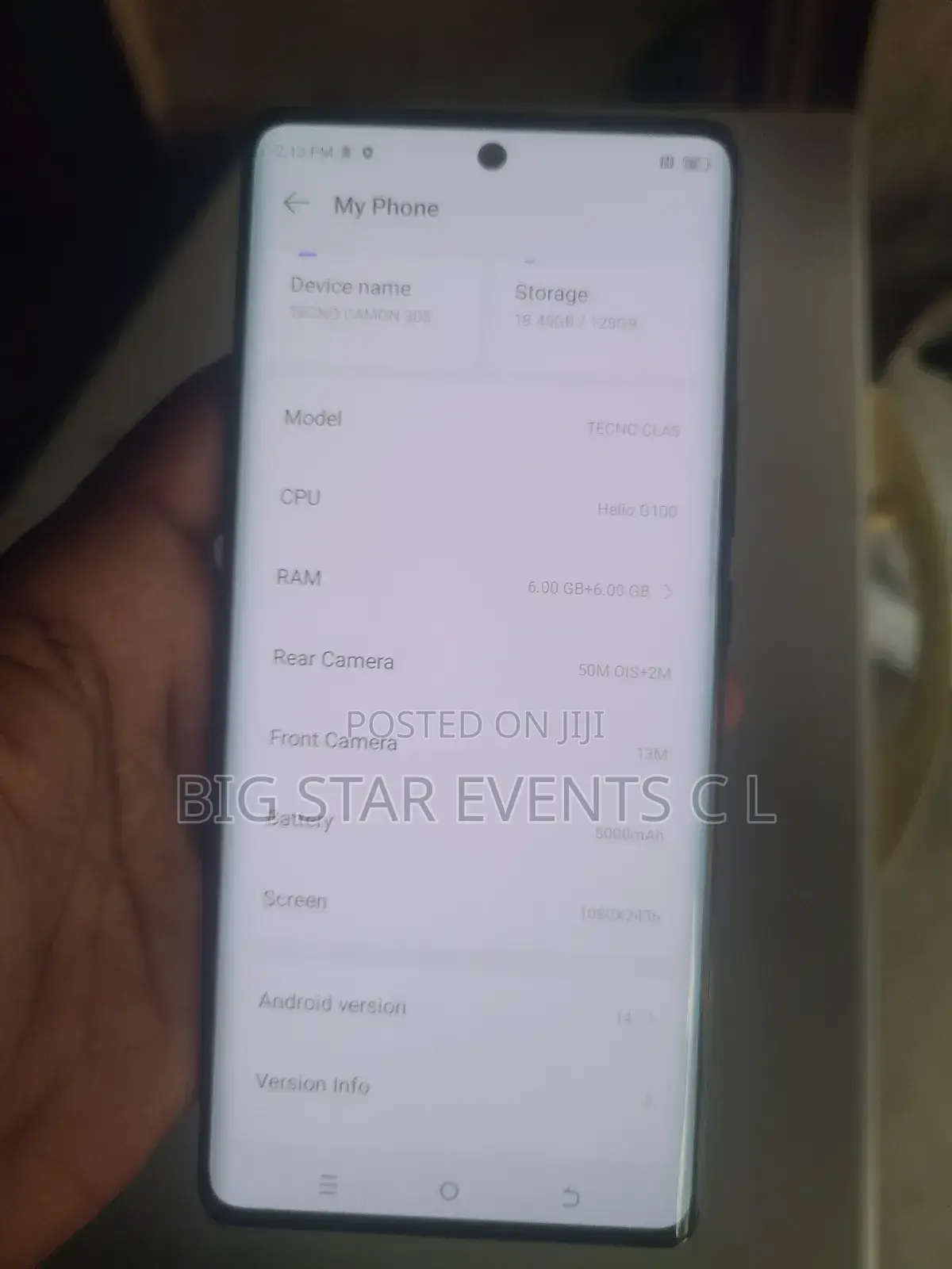 Tecno Camon 30S 128 GB Gray
