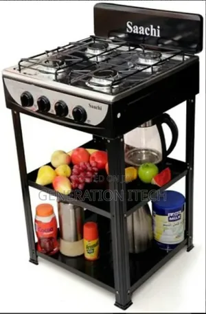 4 Burner Gas Stove Cooker With 2 Shelves Stand- Sachi