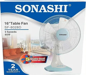 SONASHI Table Fan 16-Inch SF-8028D White/Blue