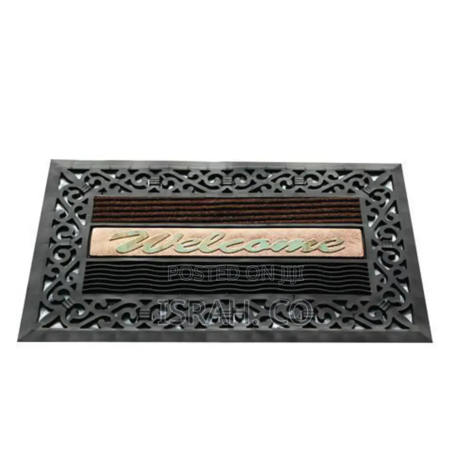 Black Rubber Heavy Duty Door Mat With Different Skirtings-