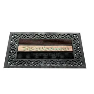 Black Rubber Heavy Duty Door Mat With Different Skirtings-