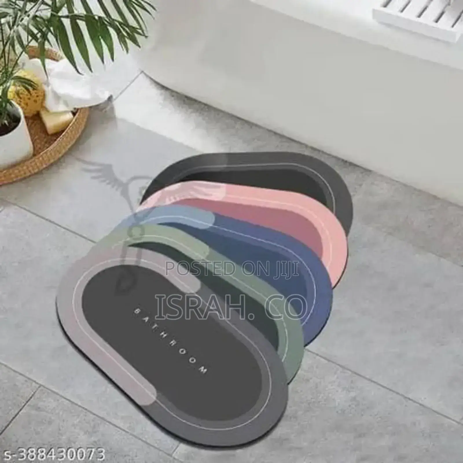 Absorbent Bathroom Door Mat-Grey Blue Green Colour May Vary