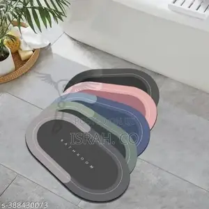 Absorbent Bathroom Door Mat-Grey Blue Green Colour May Vary