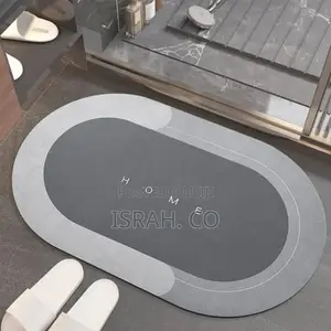 Absorbent Bathroom Door Mat-Grey Blue Green Colour May Vary