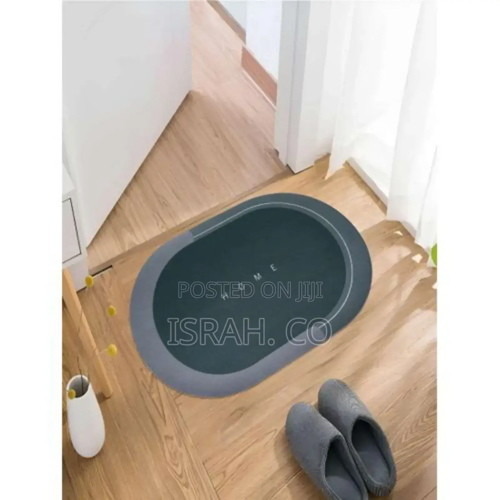 Absorbent Bathroom Door Mat-Grey Blue Green Colour May Vary