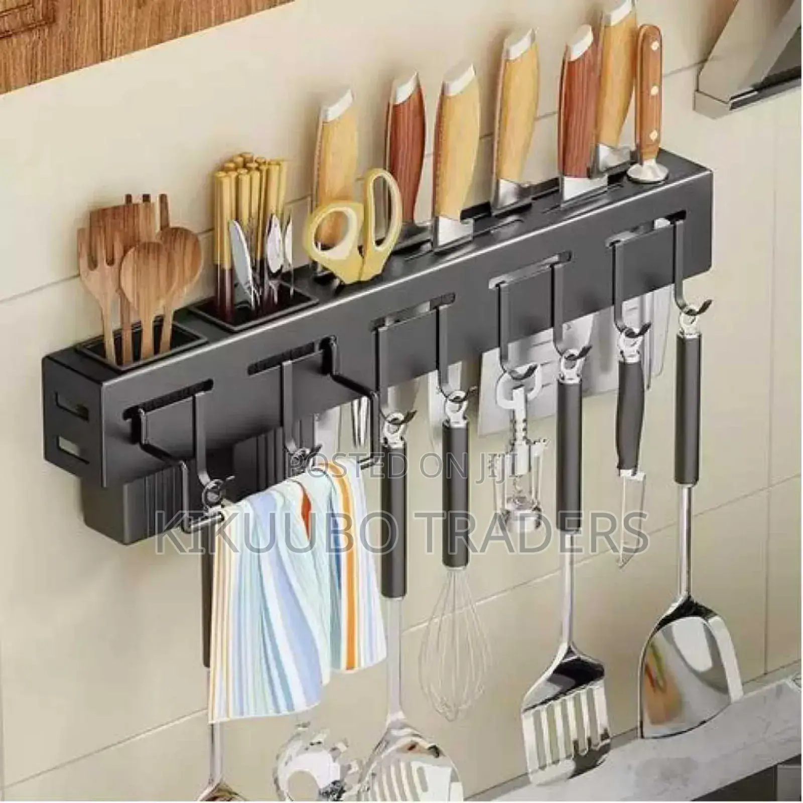 Wall Mount Kitchen Knife and Towel Organizer