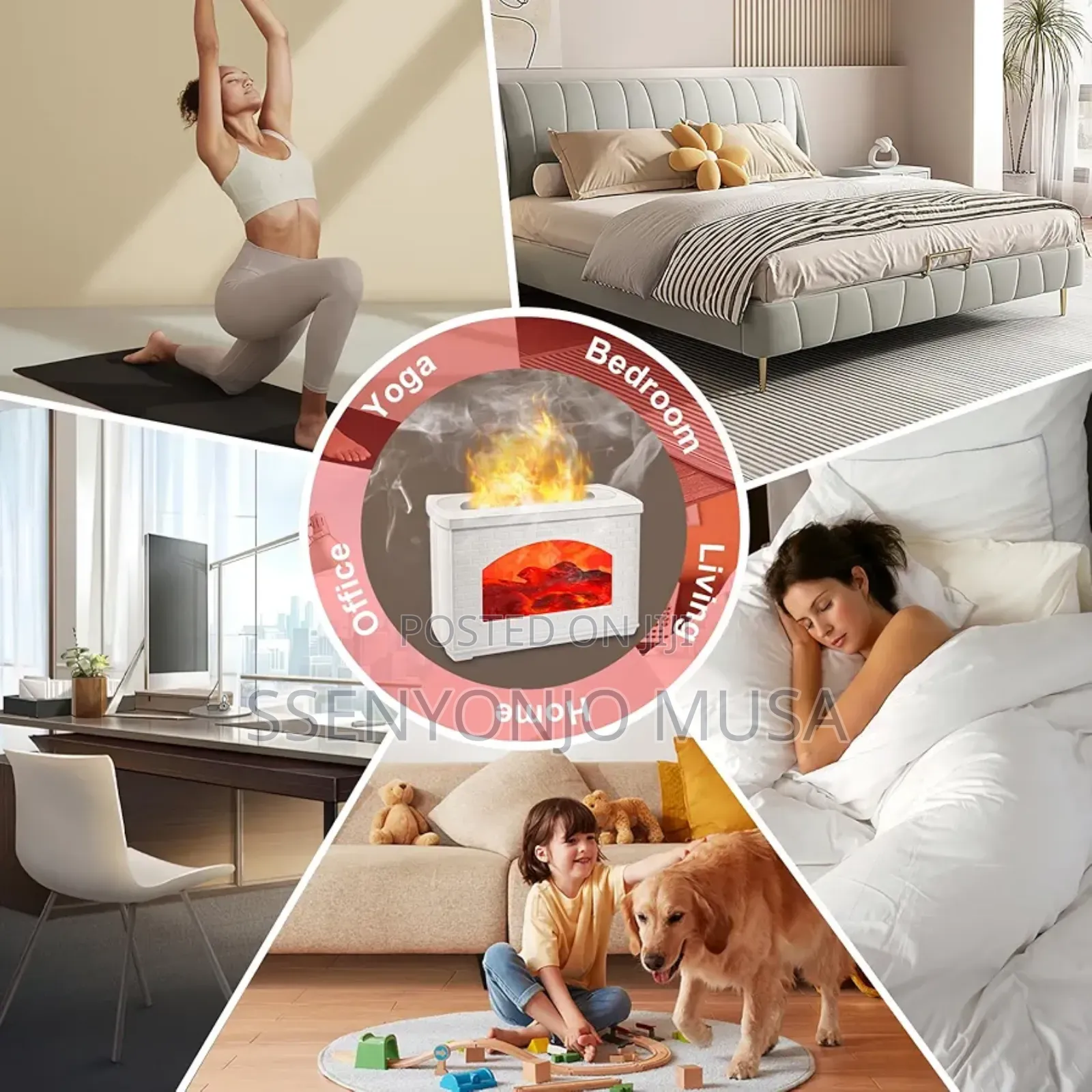 Flame Aroma Diffuser - Waterless Oil Diffuser With Auto Shut